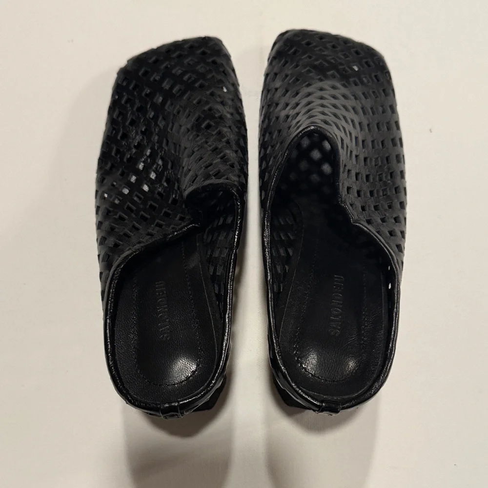 Black Heeled Mules